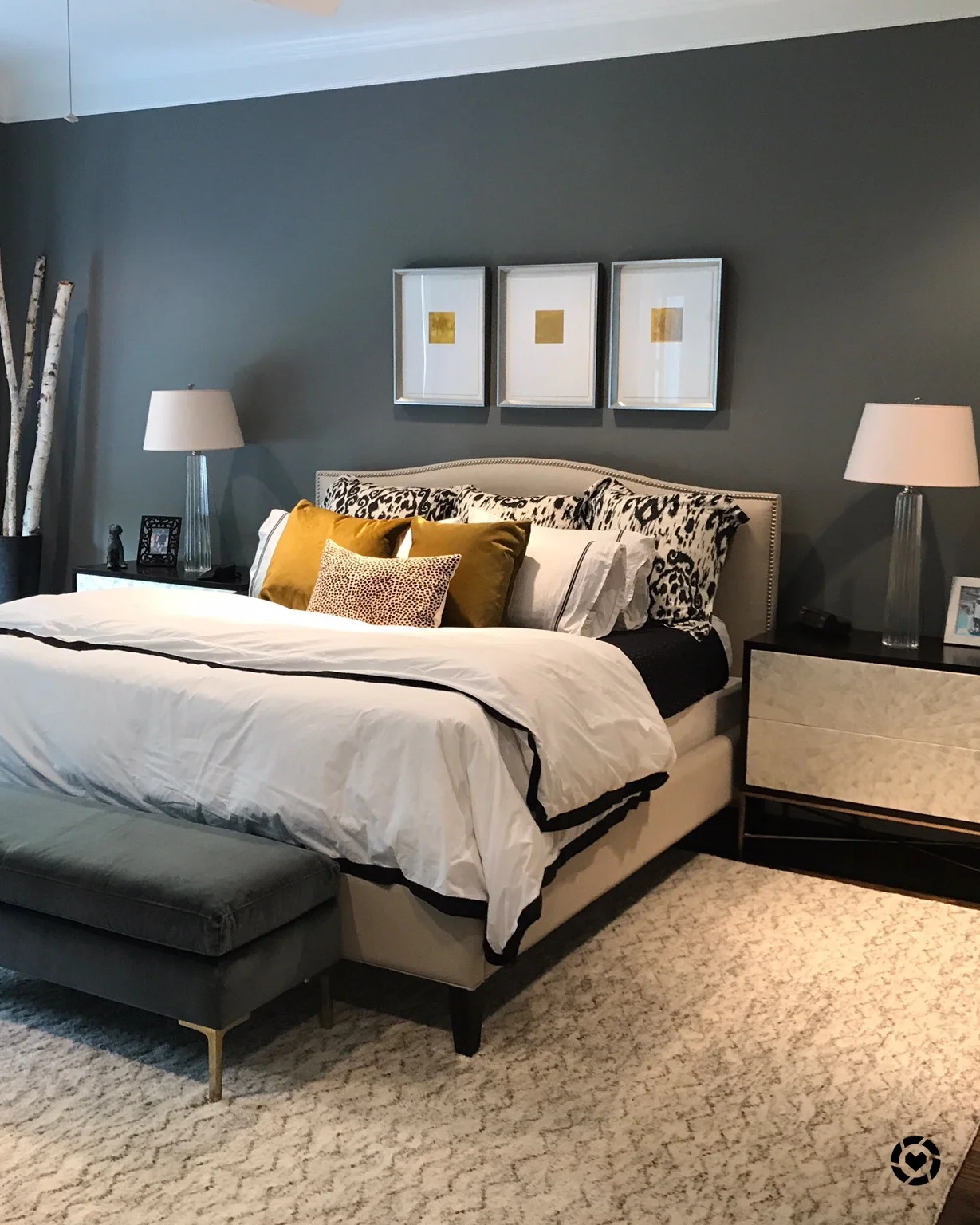 Bedroom dark grey walls outlet